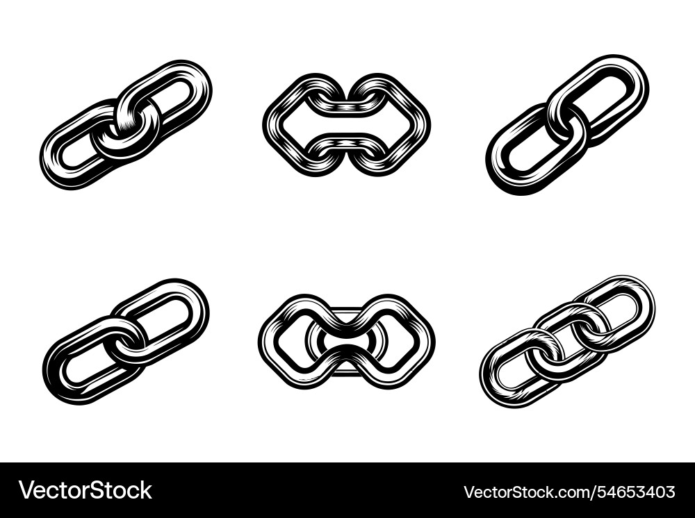 Link icon set in line art style Link icon set in line art style Vector Image