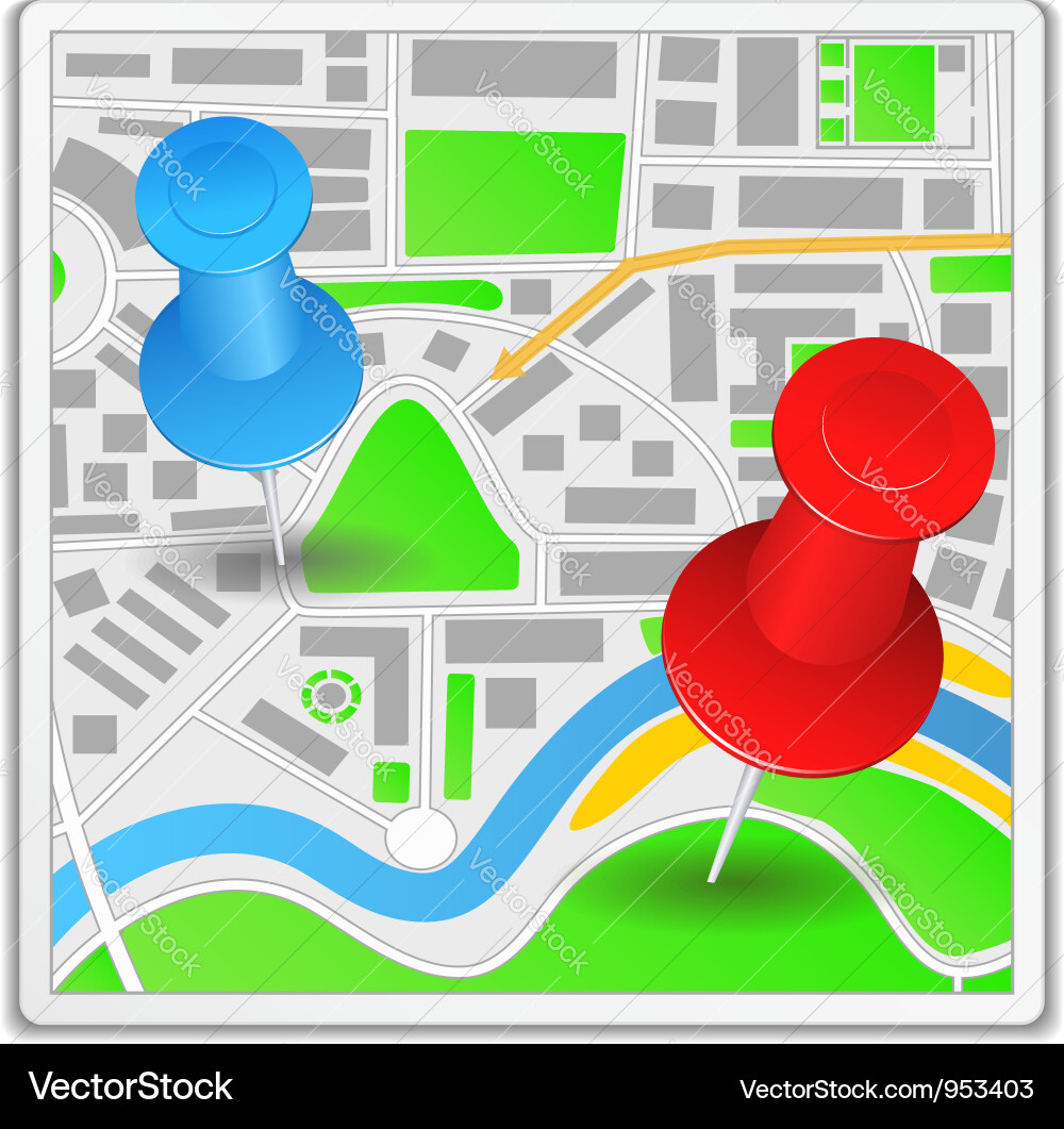 Map Pins and Location Icons Vector Image