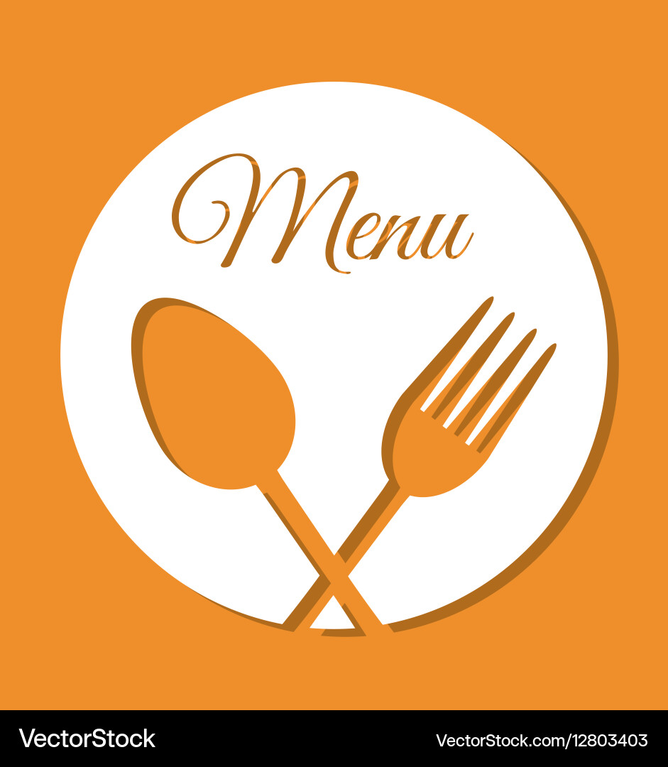 Menu cursive font emblem image vector image