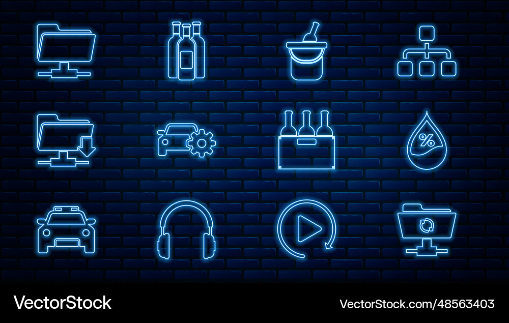 Set line ftp sync refresh water drop percentage Vector Image