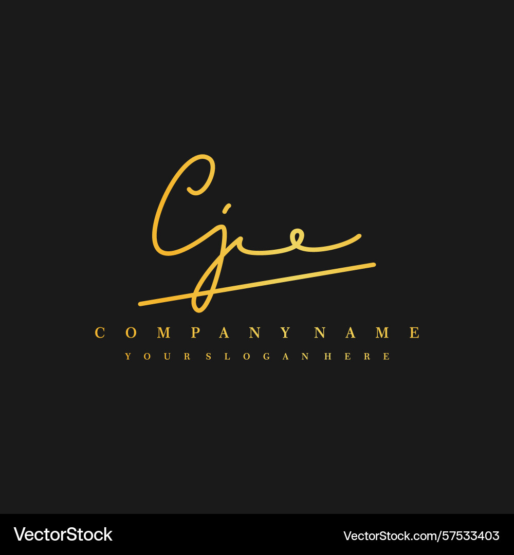 Signature style cj initial logos initials logo Vector Image