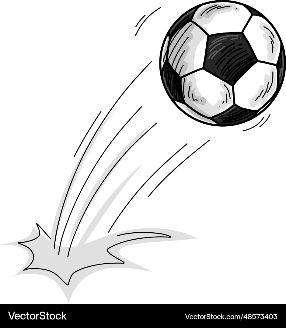 Soccer ball football bounce doodle drawing art Soccer ball football bounce doodle drawing art vector image