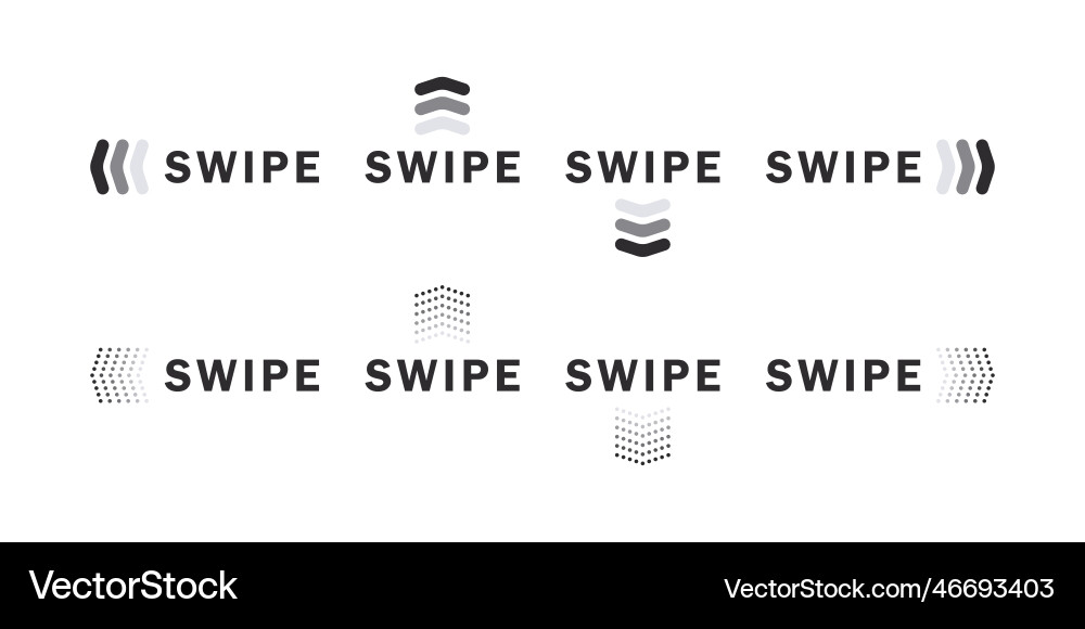 Swipe arrows icons button symbols scrolling Swipe arrows icons button symbols scrolling vector image