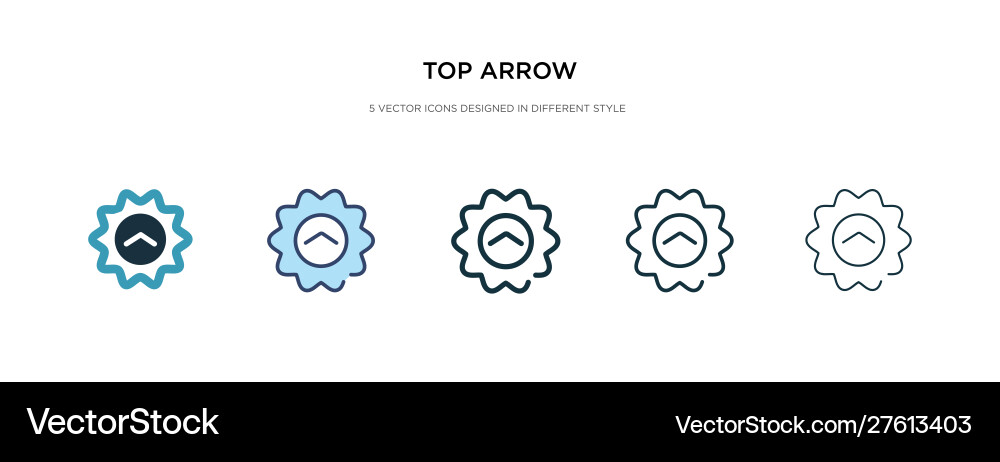 Top arrow icon in different style two colored Top arrow icon in different style two colored vector image