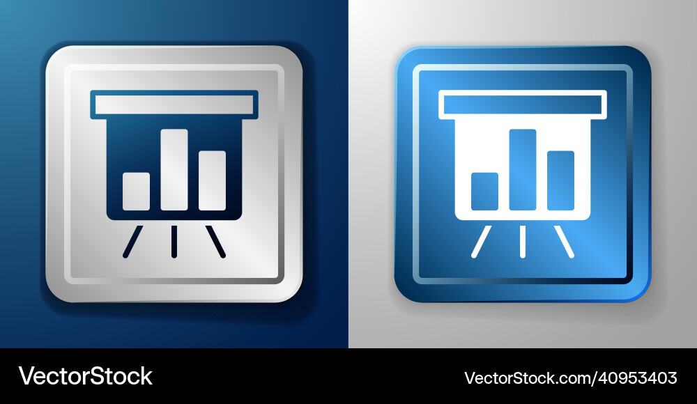 White board with graph chart icon isolated on blue White board with graph chart icon isolated on blue vector image