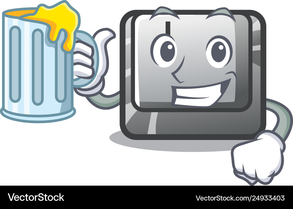 With juice button j on a computer character Vector Image