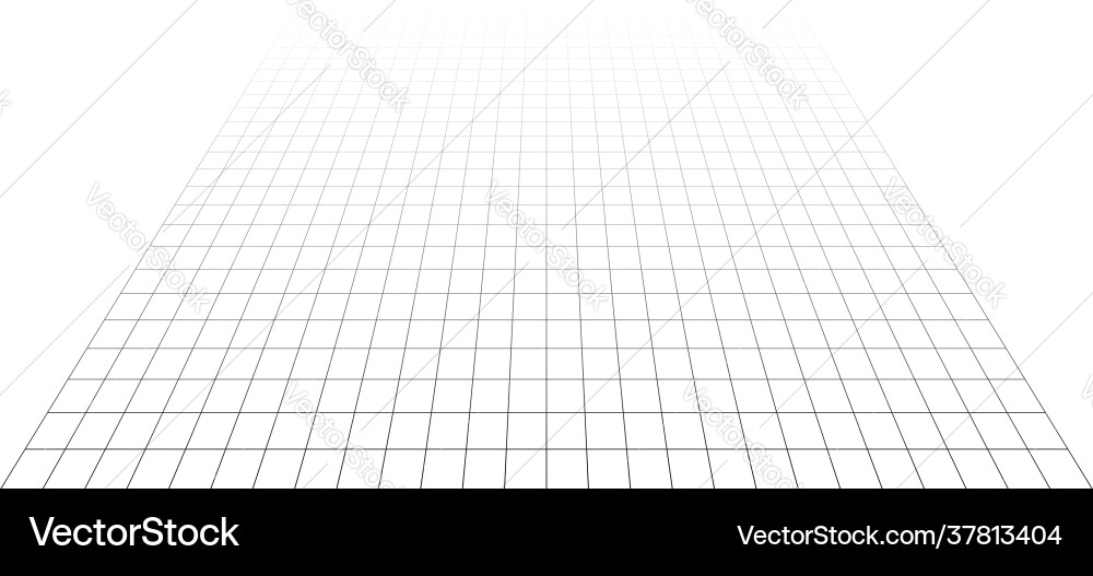 Abstract 3d grid mesh in perspective checkered Vector Image