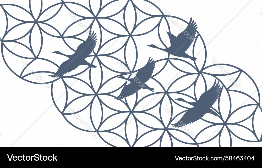 Abstract Geometric Bird Pattern Vector Image