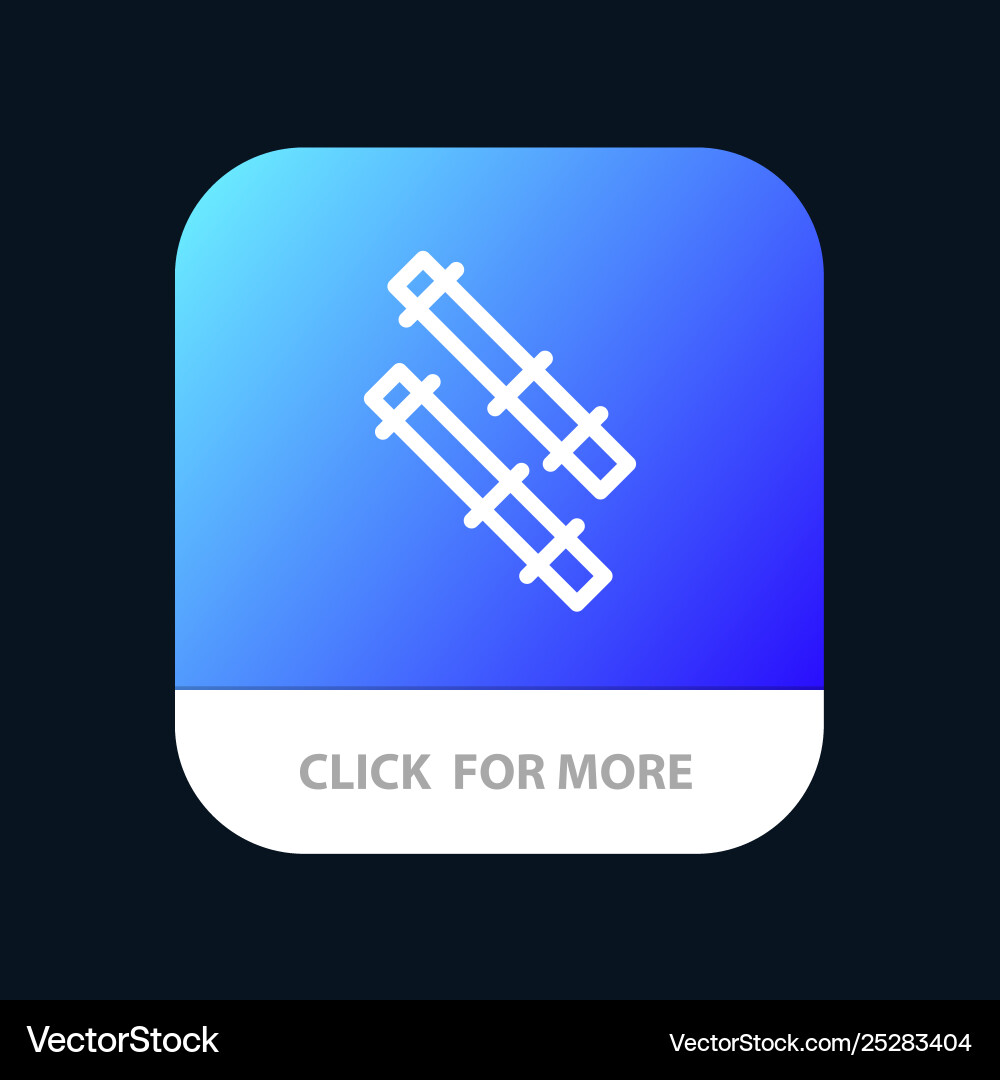 Bamboo stick mobile app button android and ios Bamboo stick mobile app button android and ios vector image