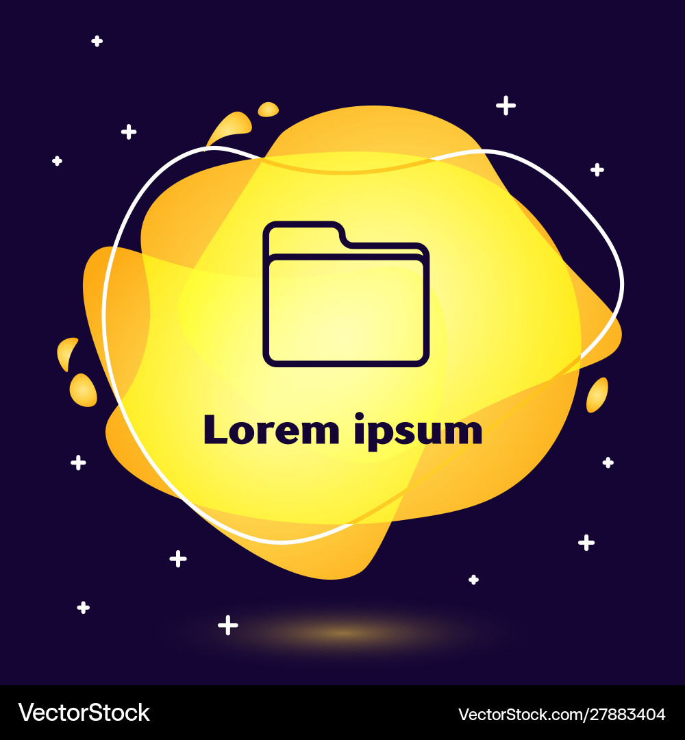 Black line document folder icon isolated on dark Black line document folder icon isolated on dark vector image