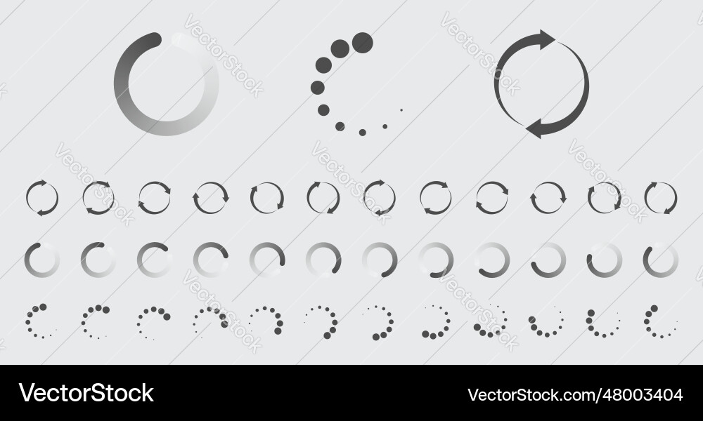 Circular Loading-Puffering-Symbole Set vektorbild