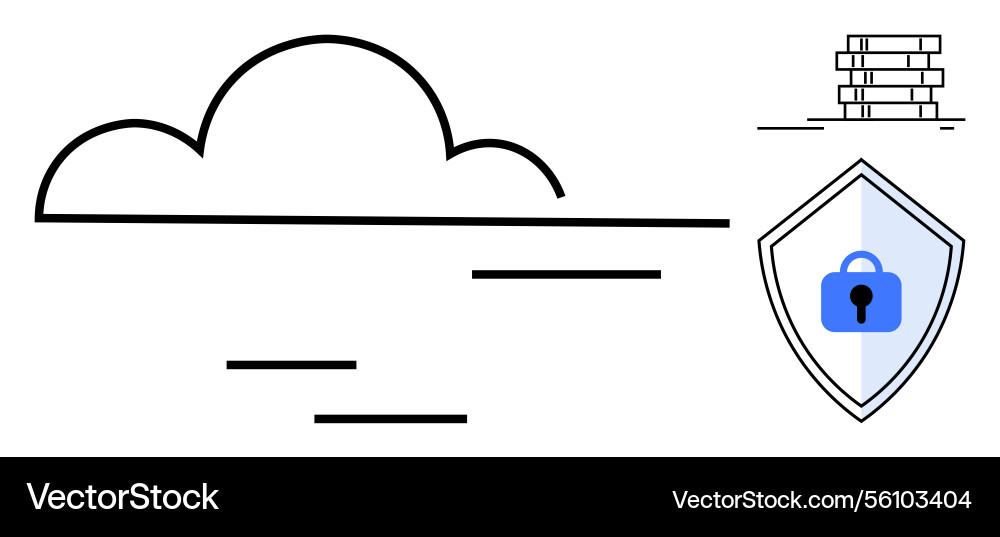 Cloud computing security with data protection Cloud computing security with data protection vector image