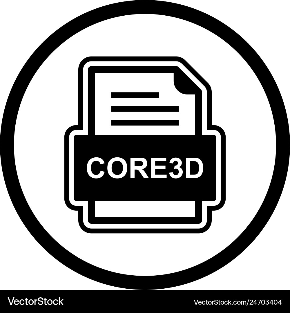 Core3d file document icon vector image