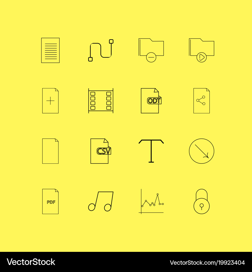 Dateien und Ordner lineare Icon setzen einfache Umriss vektorbild