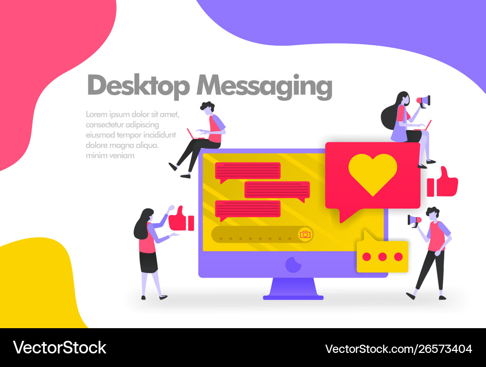 Desktop messaging concept send and receive Desktop messaging concept send and receive vector image