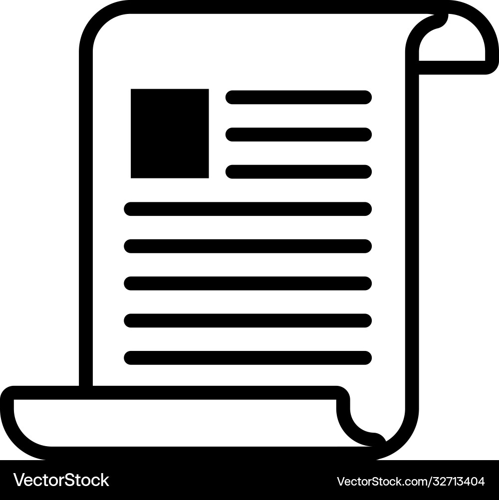 Document page icon line style vector image