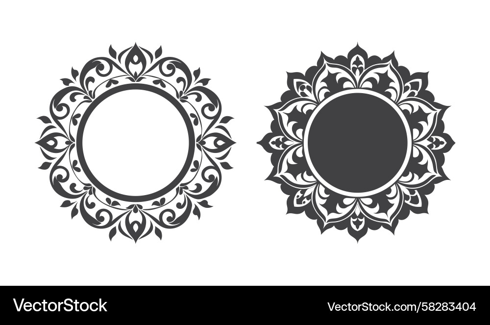 Elegant Oval Frames with Scrollwork Vector Image