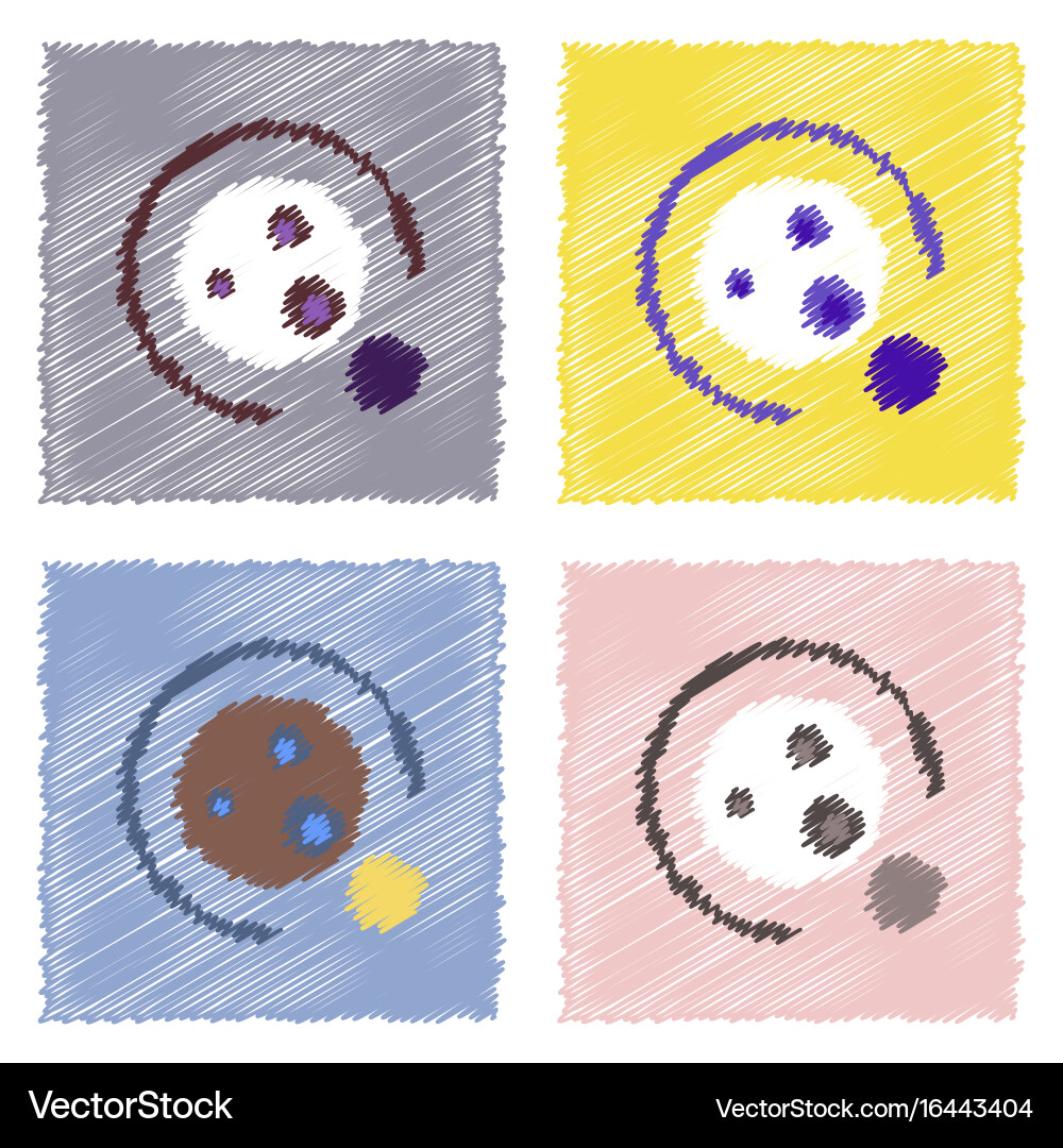 Flat icon design collection planet orbit and moon Vector Image