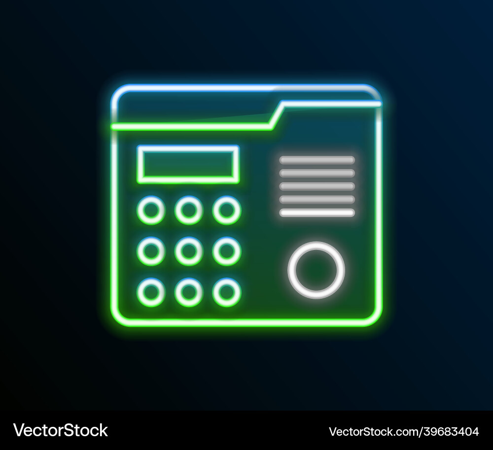 Glowing neon line house intercom system icon Glowing neon line house intercom system icon vector image