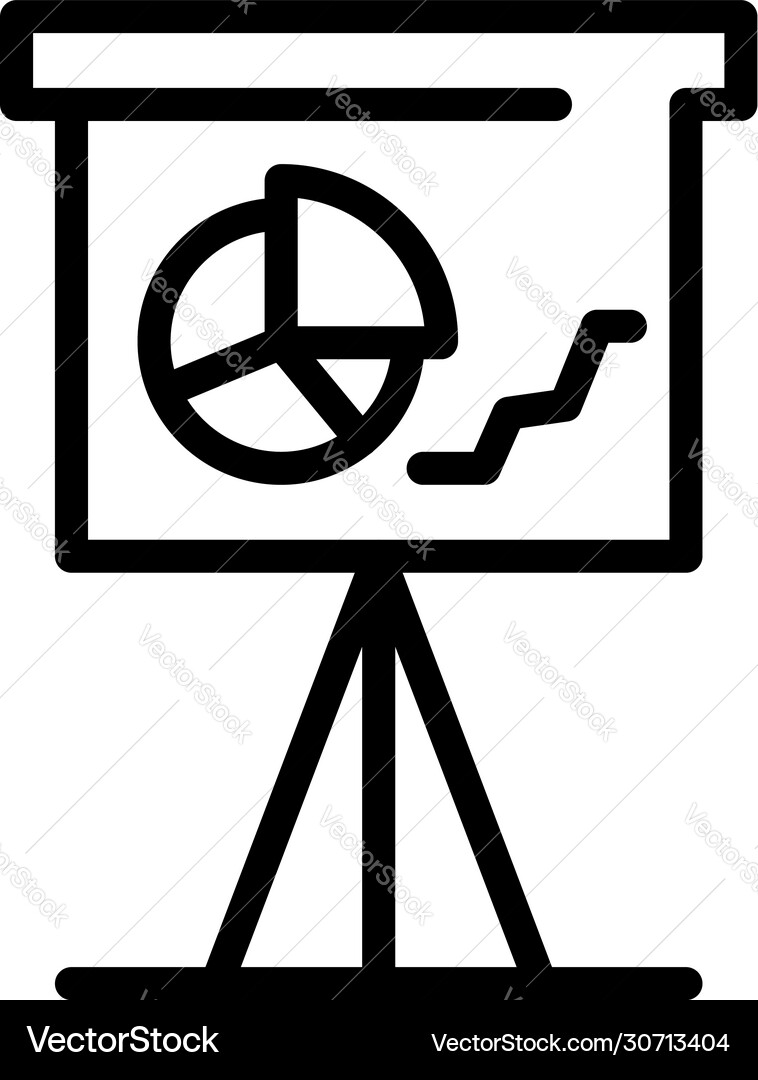 Graph on flip chart icon outline style Graph on flip chart icon outline style vector image
