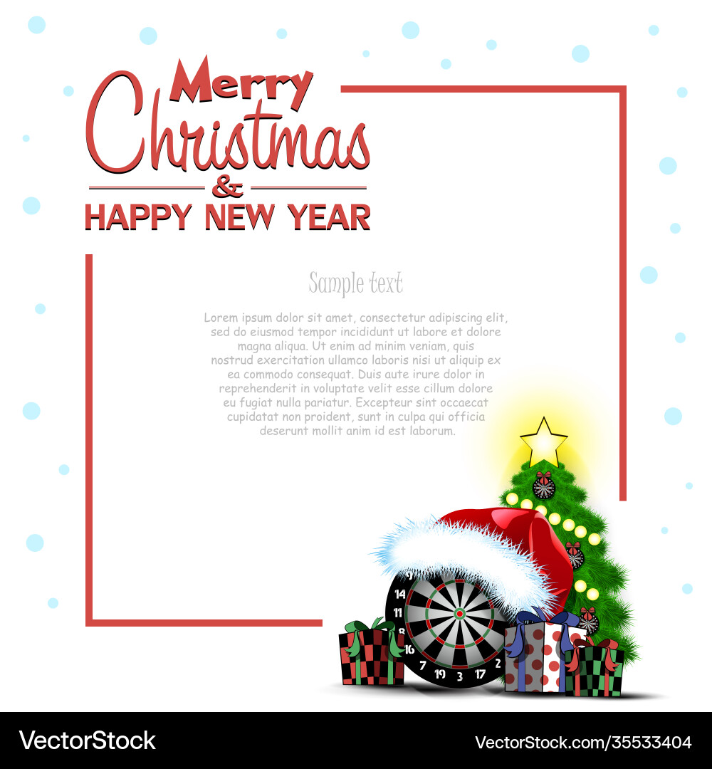 Happy new year frame with dartboard Happy new year frame with dartboard vector image