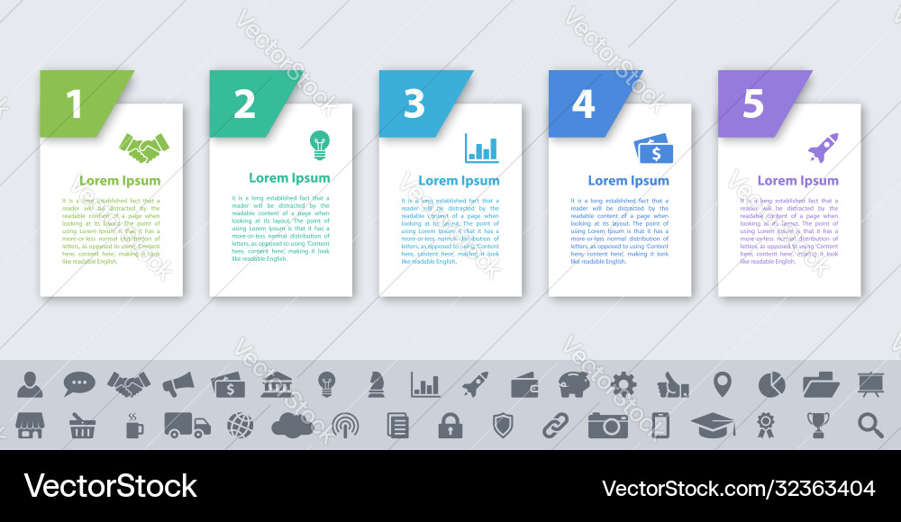 Infografisches Design Business Konzept mit 5 Schritten Infografisches Design Business Konzept mit 5 Schritten vektorbild