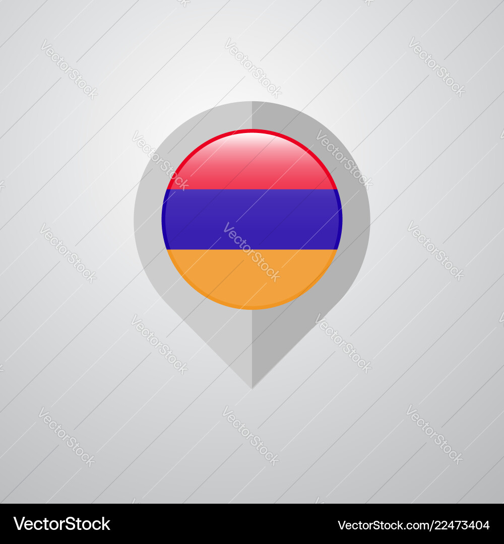 Karten-Navigationszeiger mit armenia flag design Vektorbild