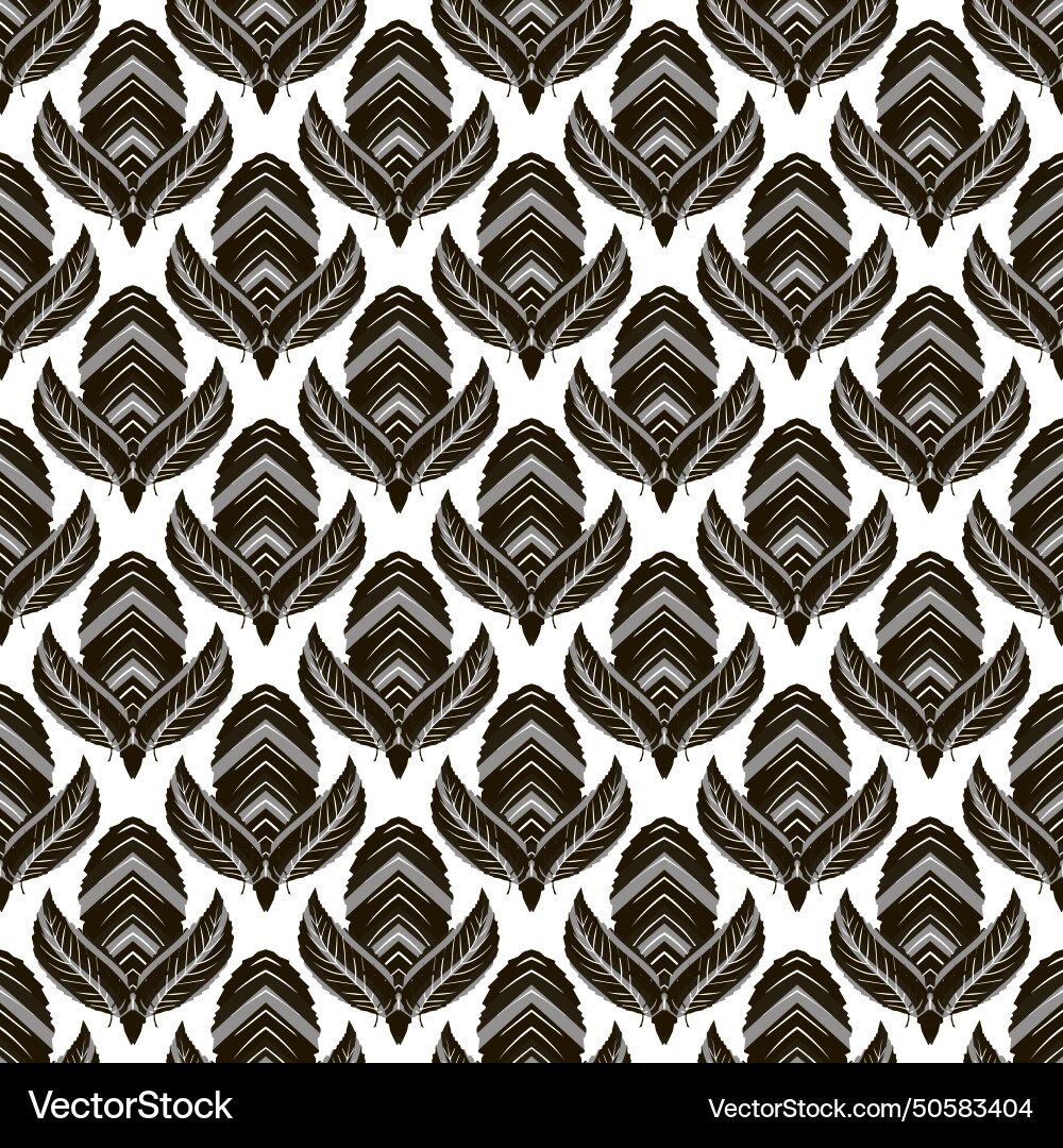 Leafy abstract symmetrical seamless pattern Leafy abstract symmetrical seamless pattern Vector Image