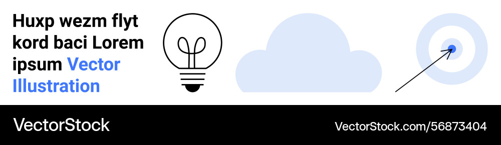 Lightbulb cloud and target with arrow Lightbulb cloud and target with arrow vector image