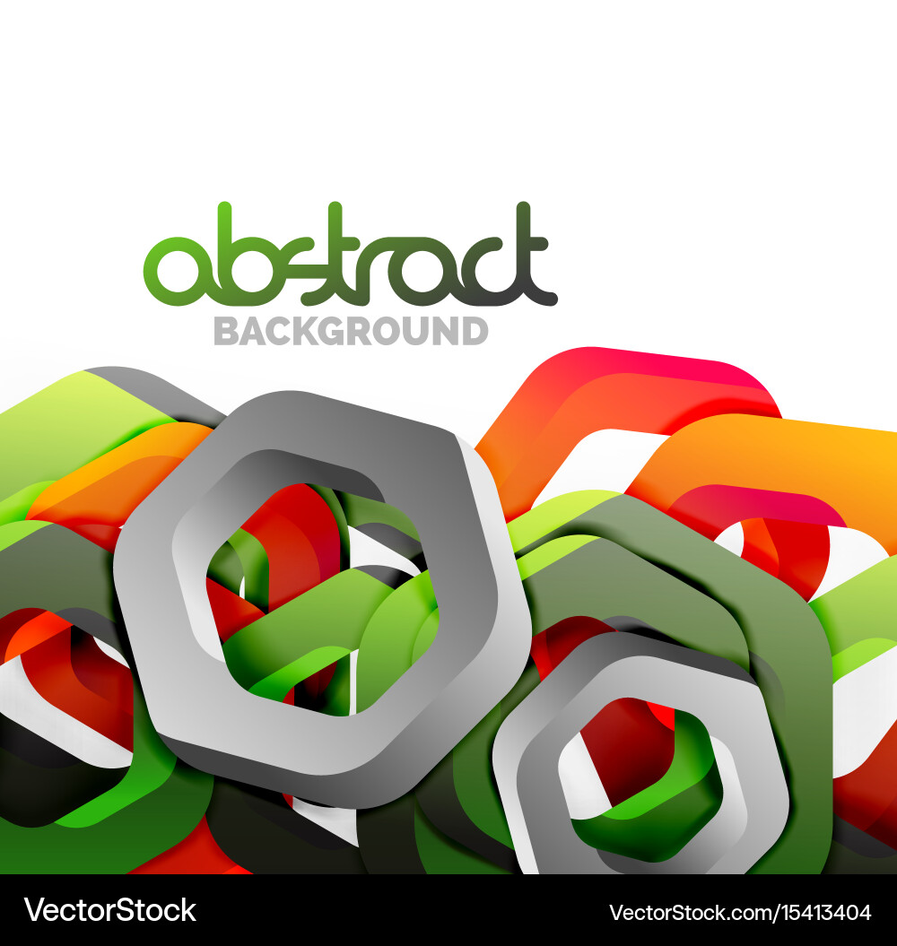 Overlapping hexagons design background vector image