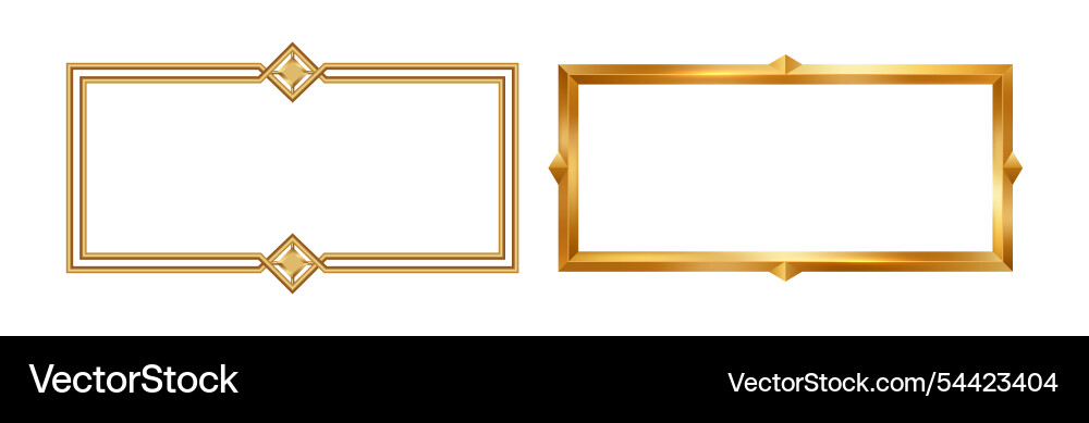 Rectangle classic frame of gold for ui game Rectangle classic frame of gold for ui game vector image