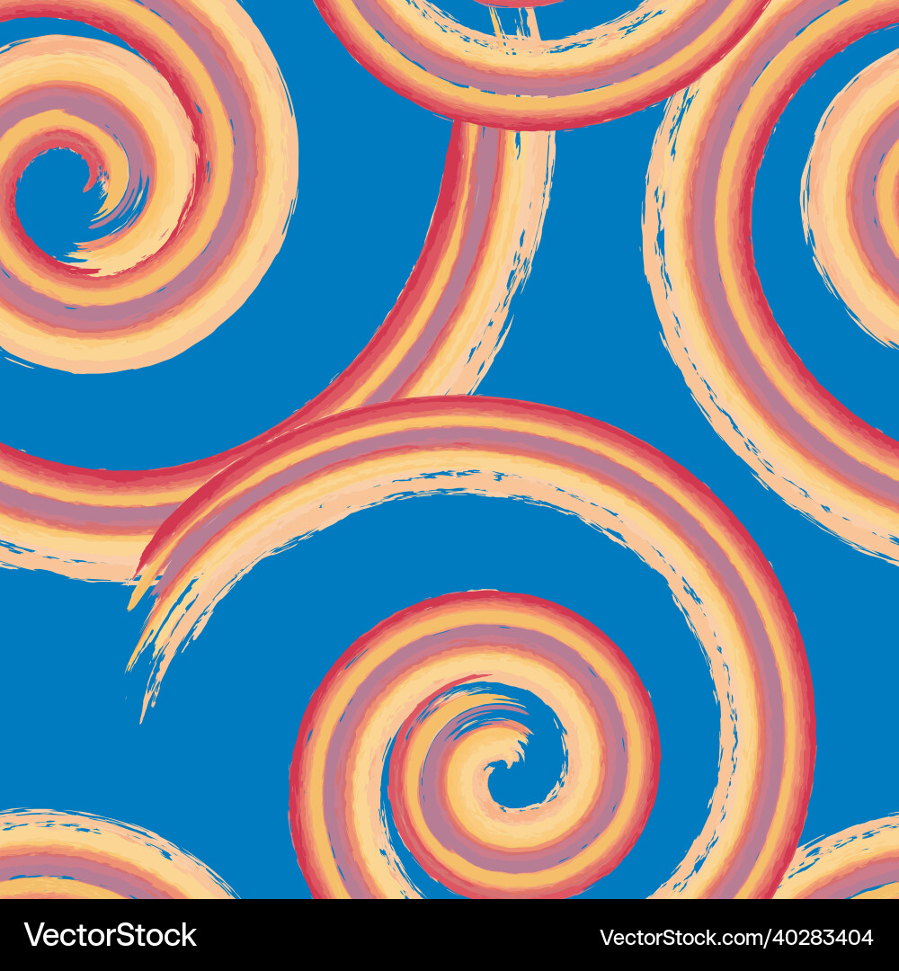 Seamless pattern from colorful textured spiral vector image