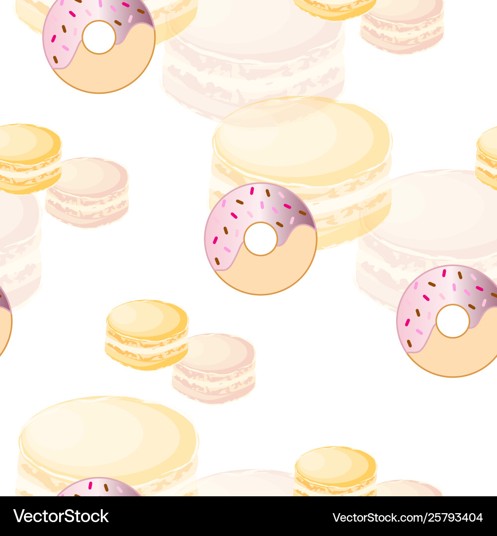 Seamless pattern with donuts and macaroons Vector Image