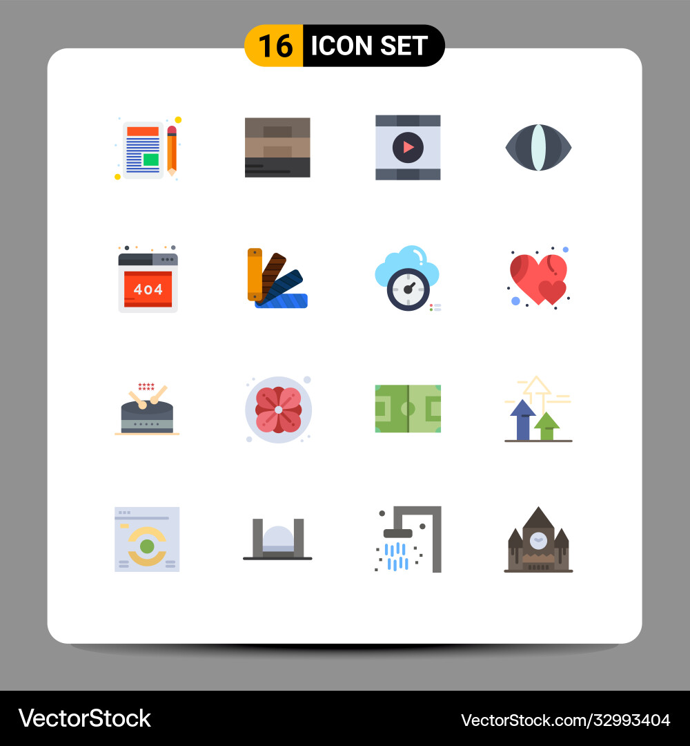 Set 16 modern ui icons symbols signs for web Vector Image