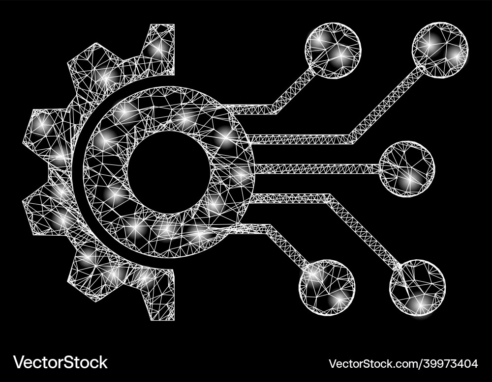 Shiny linear mesh digital mechanics with glare Shiny linear mesh digital mechanics with glare vector image