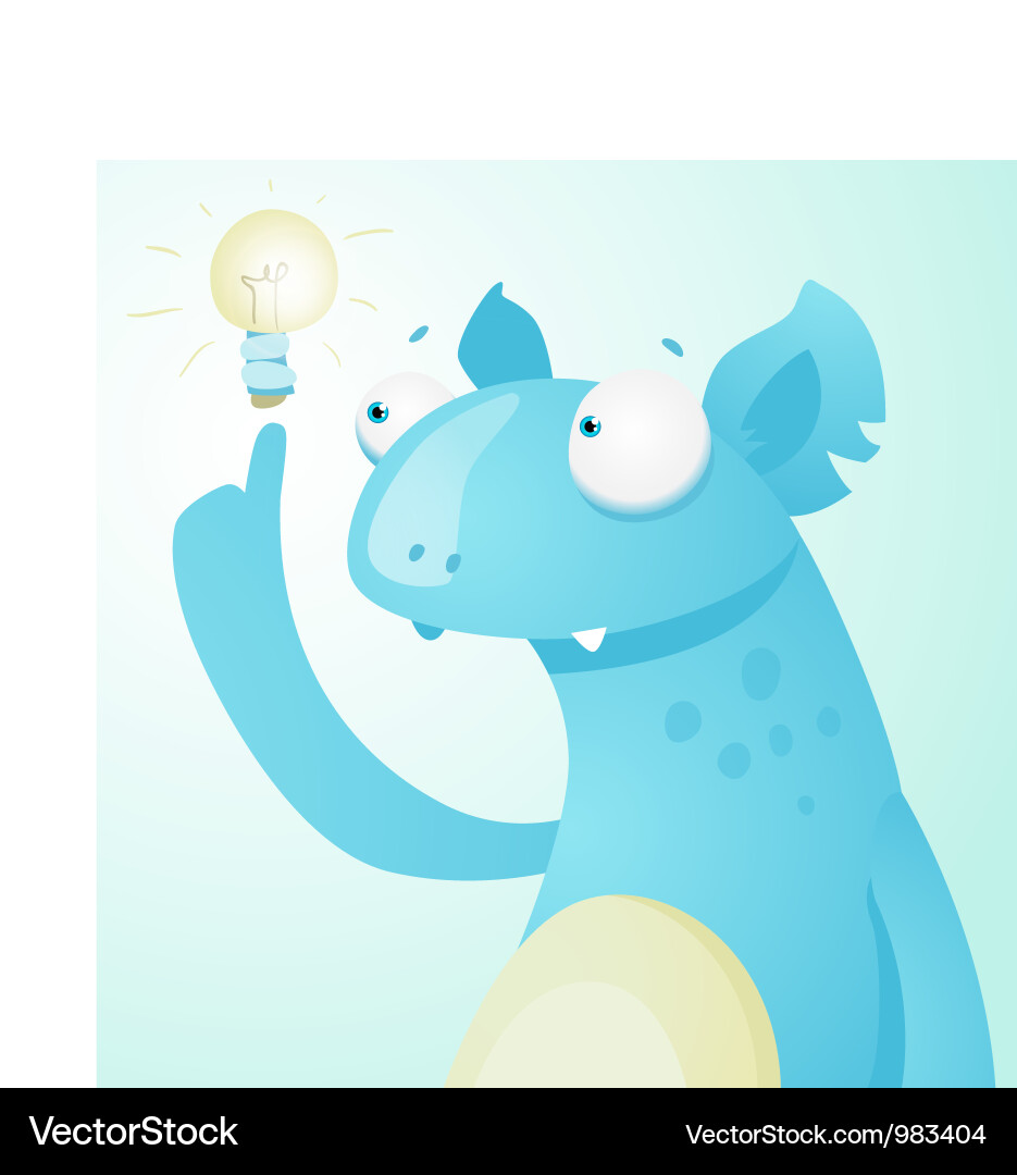 Smiling Monster Brainstorming Vector Image