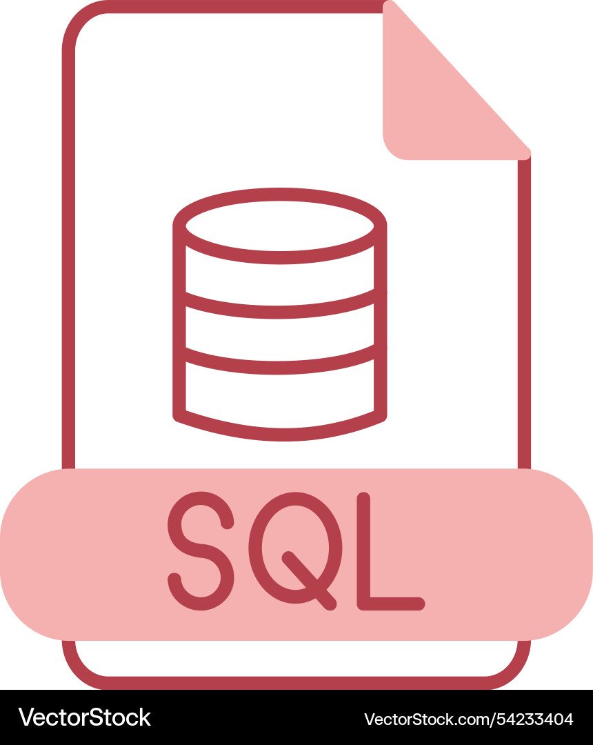 Sql line fill icon Vector Image