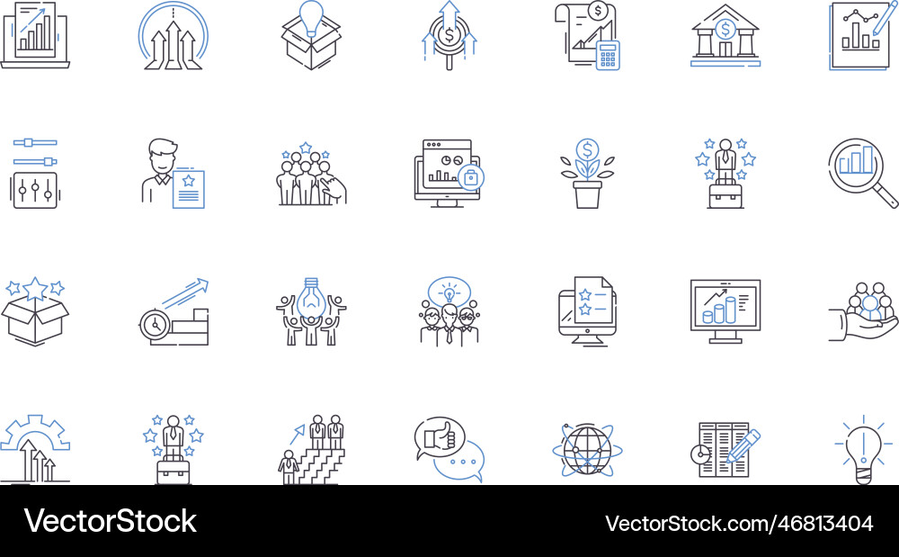 Swiftness line icons collection agility velocity vector image