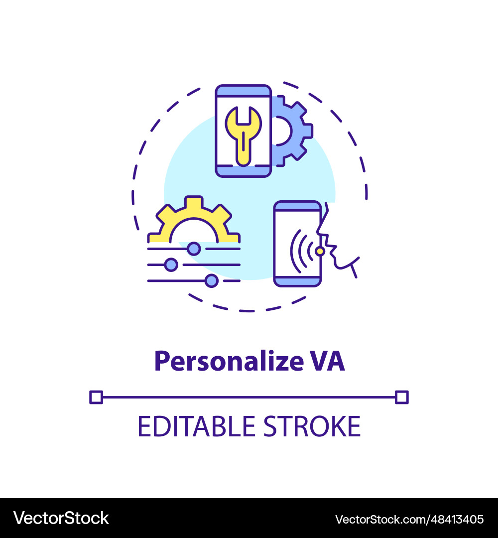 2d customizable personalize va line icon concept 2d customizable personalize va line icon concept vector image