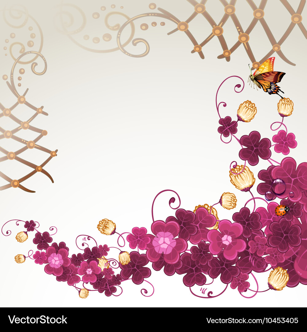 Abstract background with violet clover Vector Image