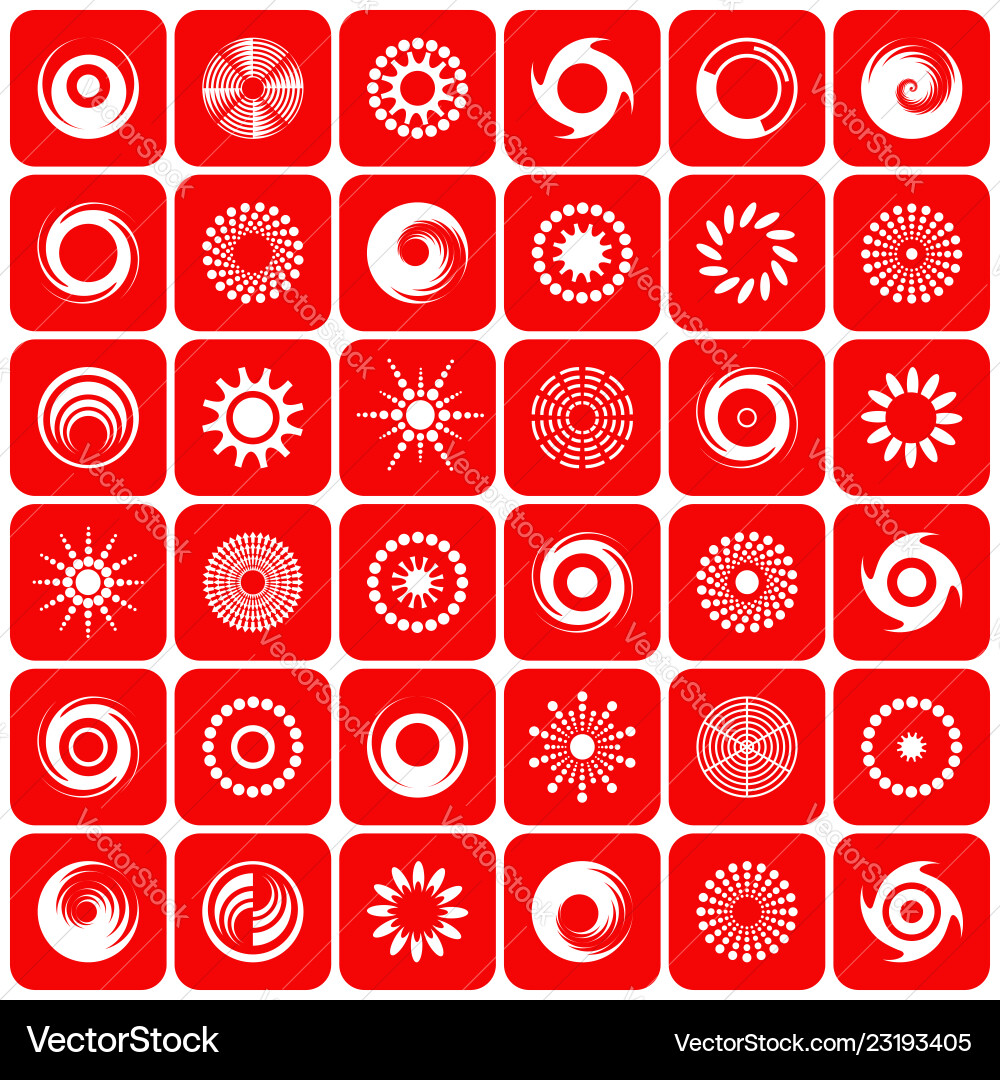 Abstract Icon Set – Circular Elements vector image