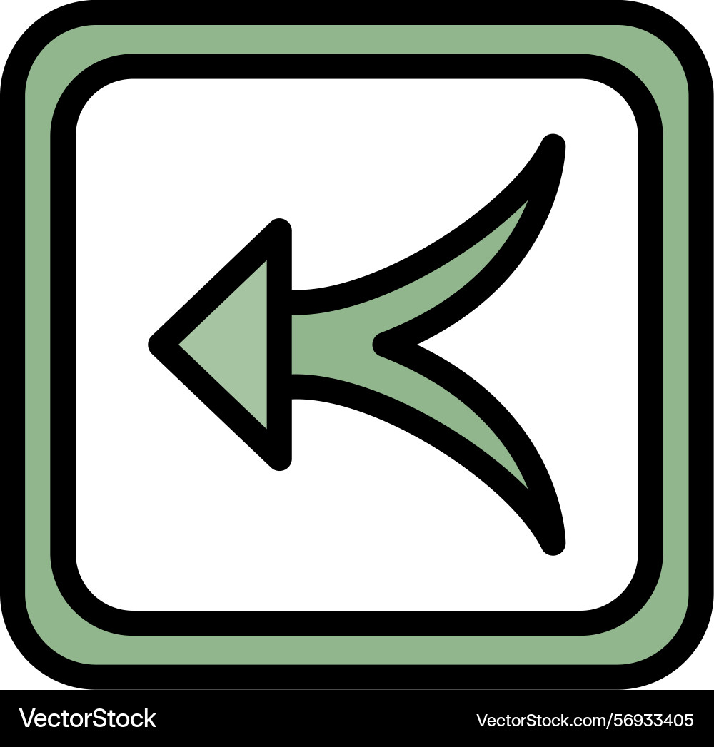 Arrow merge left line filled style icon design vector image
