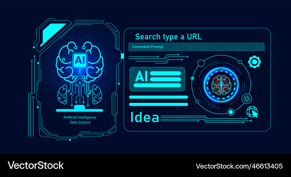 Artificial intelligence and data science icon Artificial intelligence and data science icon vector image