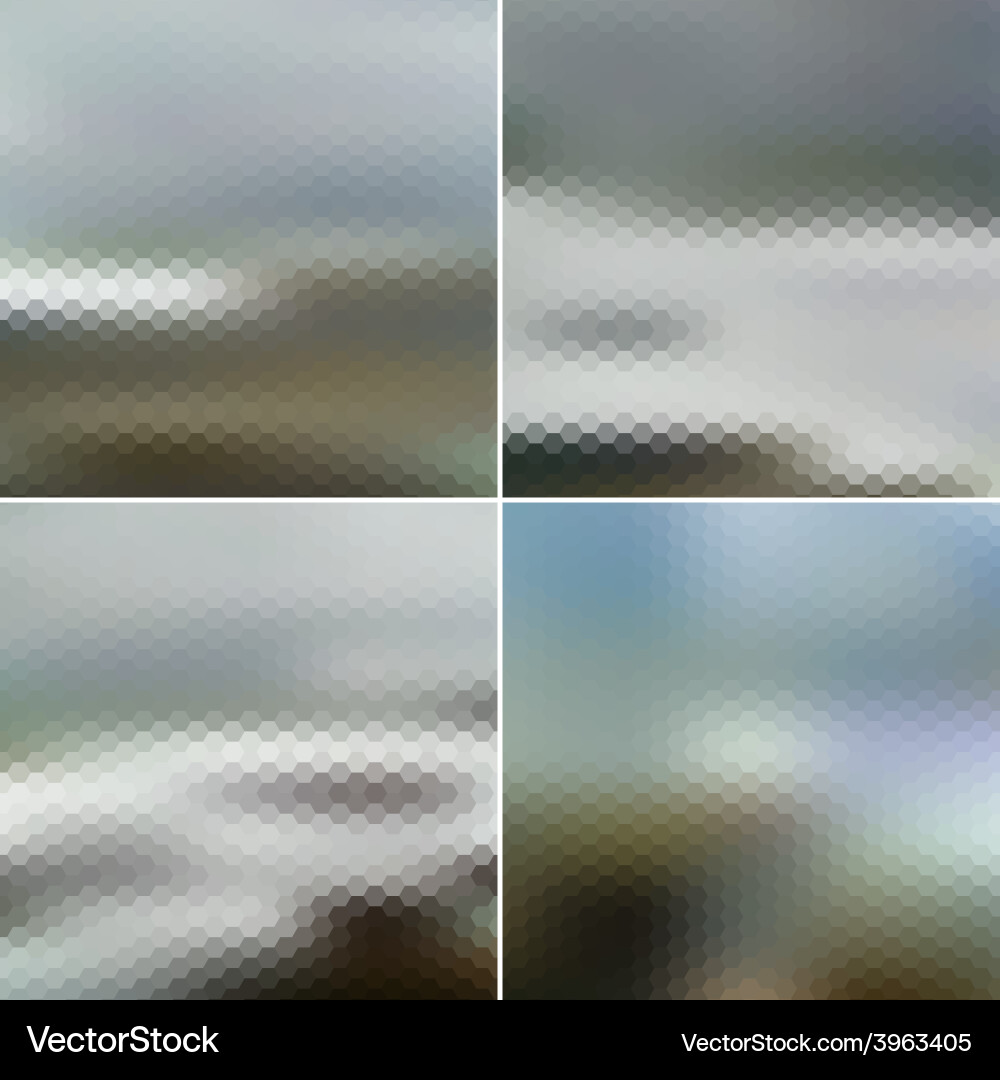 Blurred hexagonal backgrounds set with sea Vector Image