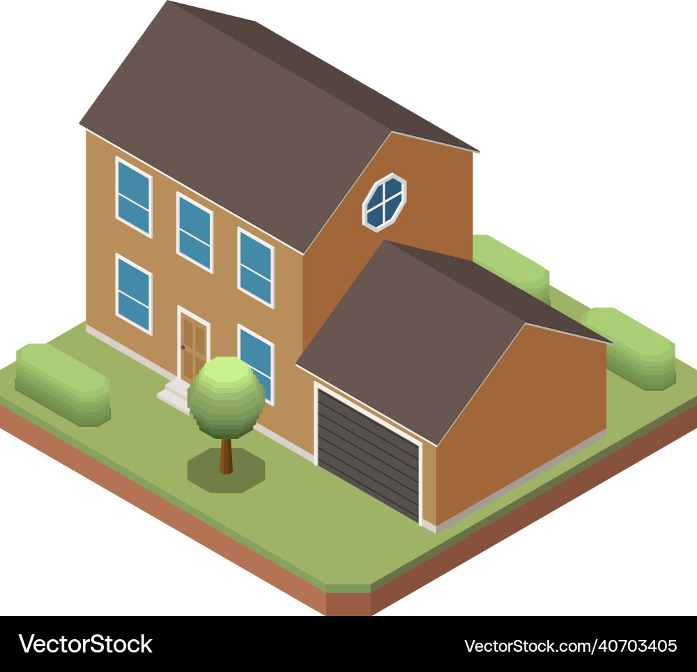 Building with garage composition Building with garage composition vector image