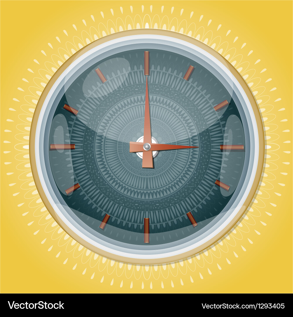 Clocks with pattern Vector Image