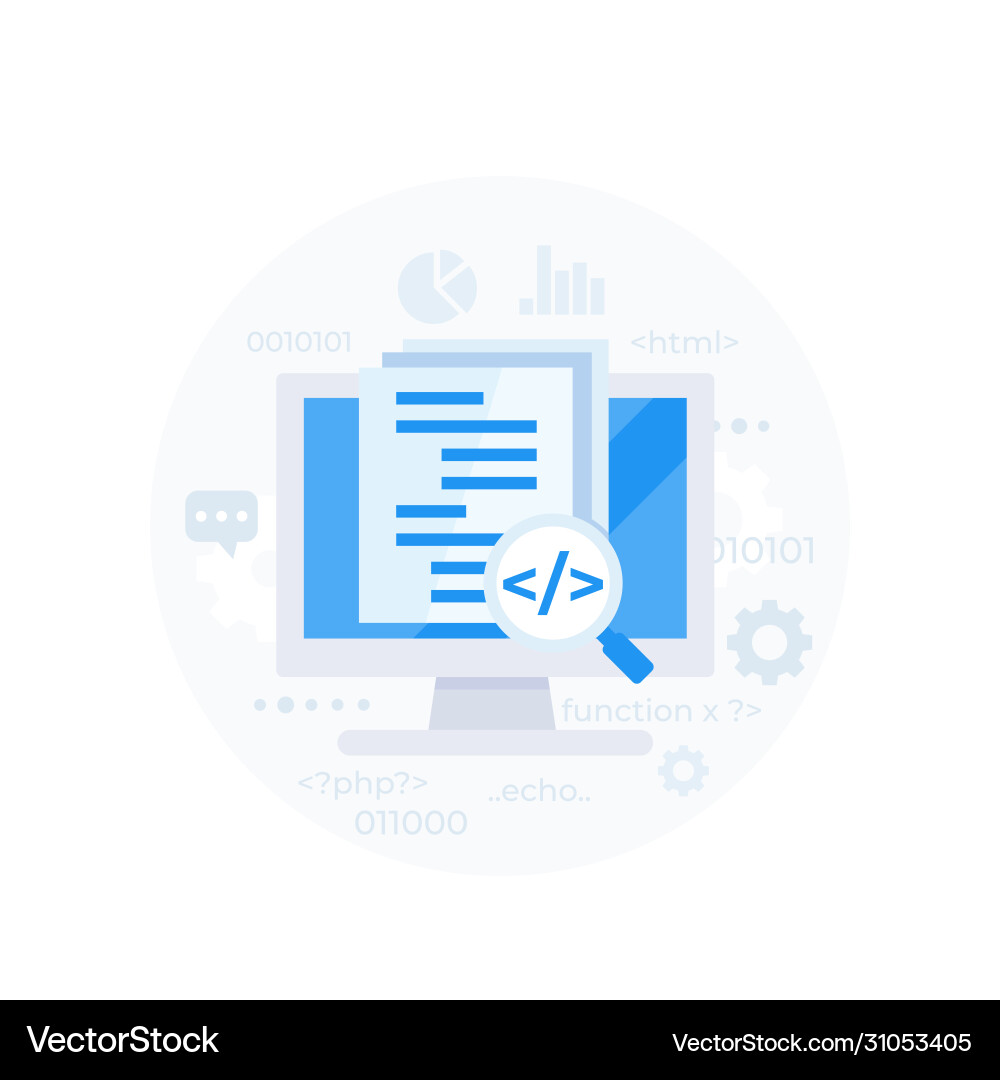 Code review or software development vector image