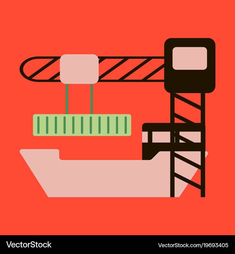 Icon in flat design container loading ship vector image
