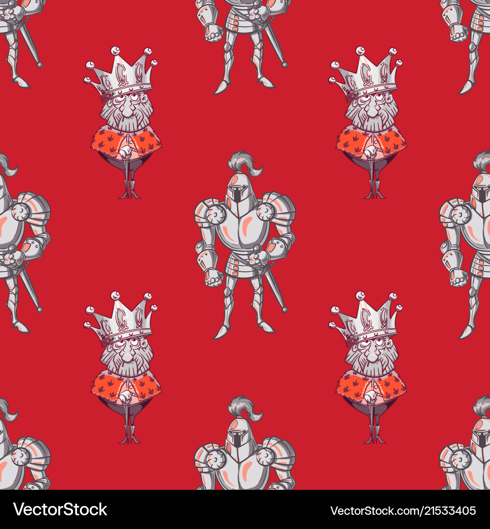 King and knight seamless pattern Vector Image