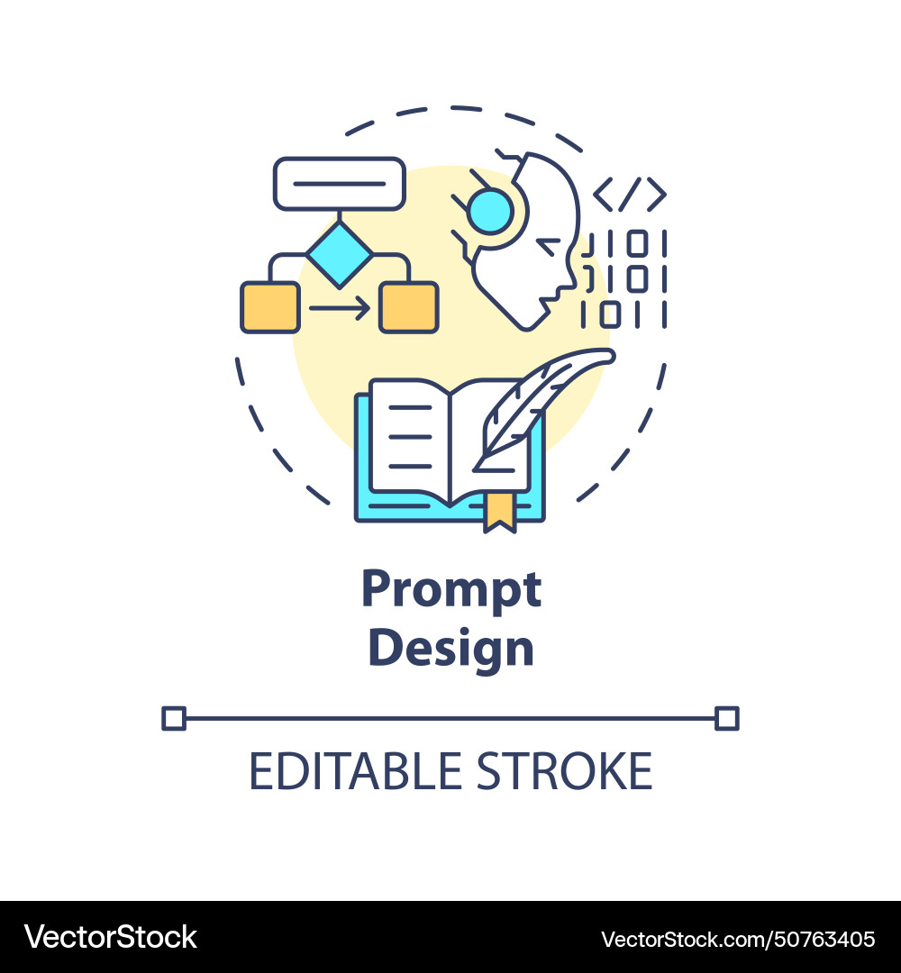 Prompt design multi color concept icon Prompt design multi color concept icon Vector Image